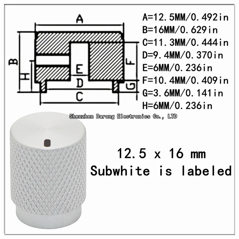 

Полностью алюминиевая крышка ручки с твердым сердечником 12,5 × 16, поворотная крышка потенциометра, энкодера, боковой винт переключателя оборудования для электронных инструментов