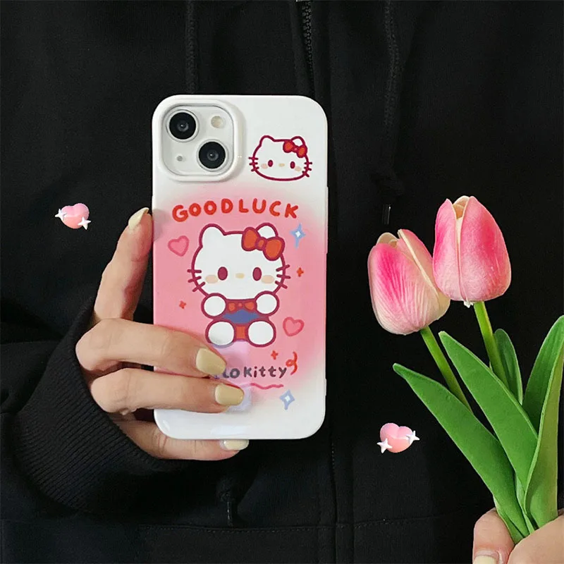 

Kawaii Sanrio Hellokitty Phone Case for Iphone14 13 12 11 Pro Max Plus Anime All Inclusive Hard Shell Shockproof Accessory Gifts