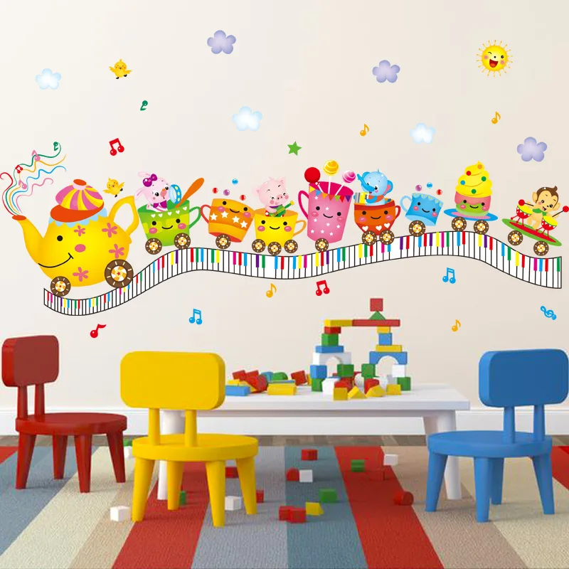 

Wall Stickers Cute Cartoon Stickers Decals for Furniture Children's Room Kindergarten Wall Decoration PVC Wallpapers