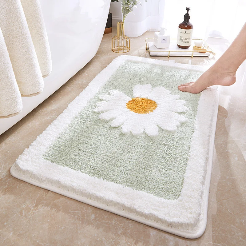 

Cartoon Daisy imitation cashmere floor mat household toilet bathroom door anti-skid absorbent foot pad