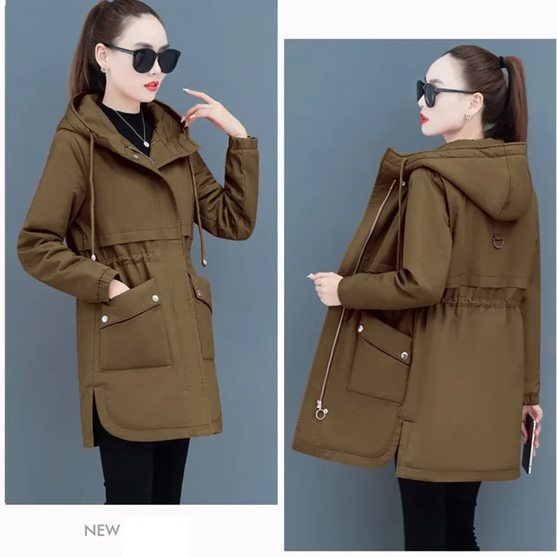 Plus Velvet Thick Warm Jacket Women 2023 Autumn Winter New Cotton Hooded Loose Parkas Coat Casual Female Parka Outwear Clothing