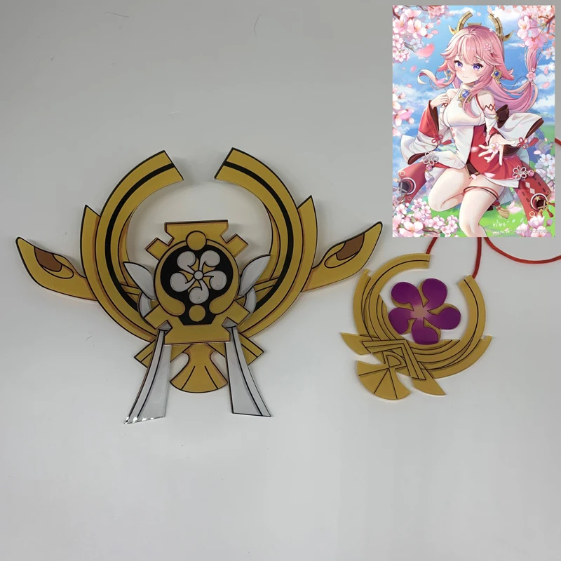 

Anime Genshin Impact Yae Miko Headdress crown Necklace Cosplay Prop