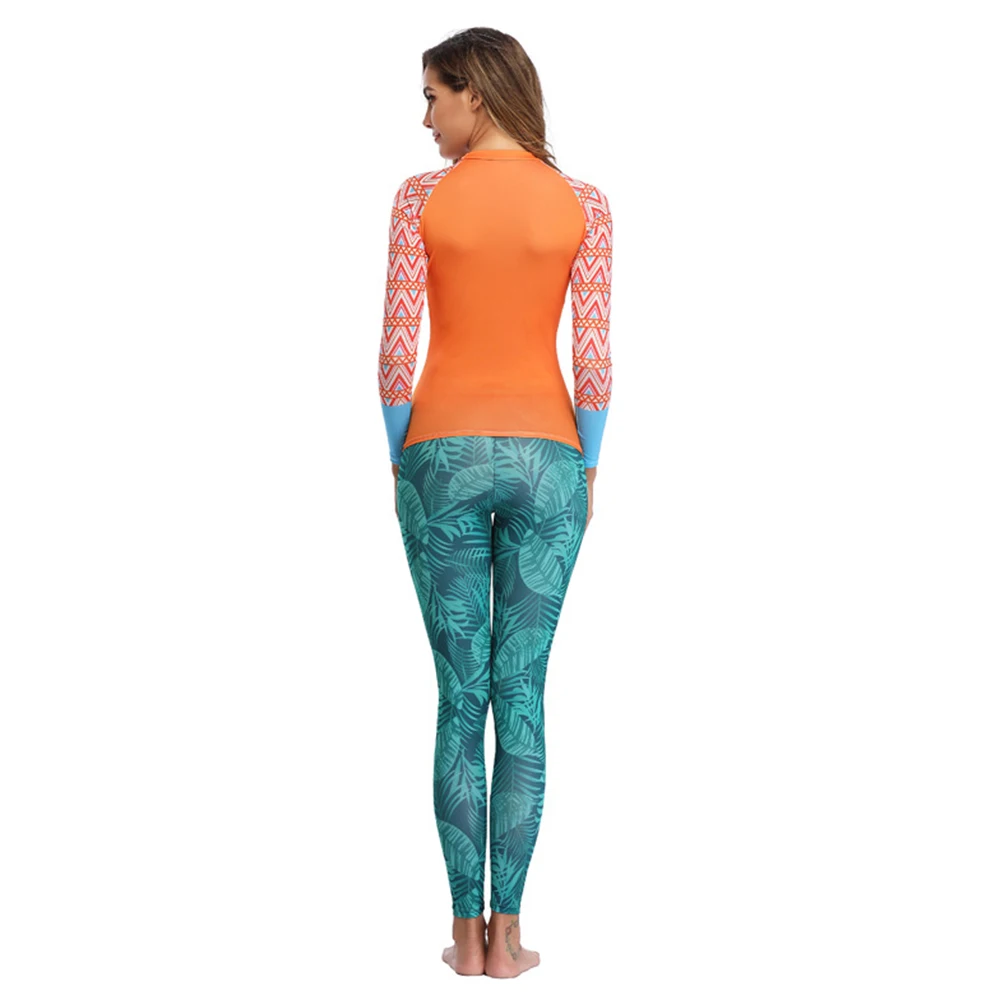 Women's Fashion And Comfortable Split Long-Sleeve Sunscreen Surfing Suits Water Sports Beach Quick-Drying Swim Surfing Suits