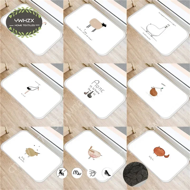 

Cartoon Animal Felt Carpet Dog Cat Printing Door Mat Entrance Area Rug for Home Bedroom Decor Kitchen Bath Non Slip Floor Mats