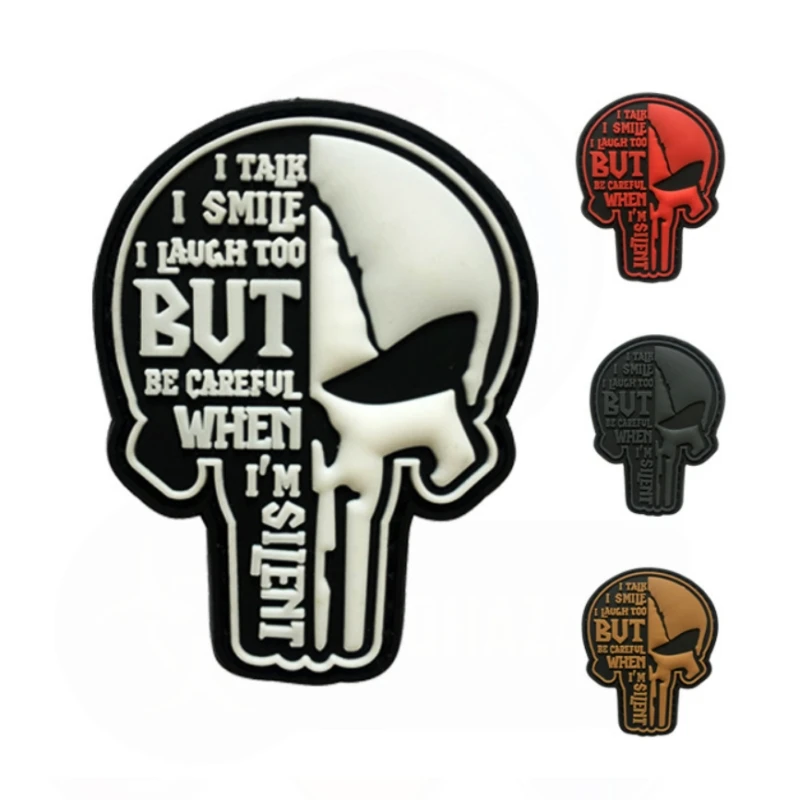 

I Talk I Smile Personality Hook&Loop Patches Punisher Tactical Morale Badge on Backpack Hat Sticker Military Patches on Clothes