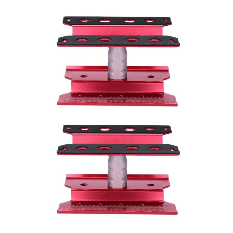 

2X Metal RC Car Workstation Work Stand Repair 360 Degree Rotation for 1/8 1/10 1/12 1/16 Scale Models,Red