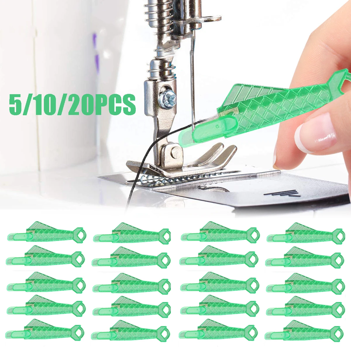 5/10/20Pcs Sewing Machine Needle Threader with Hook Mini Fish Type Elderly Quick Automatic Changer for DIY Sewing Accessories