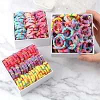 50100pcslot children hair bands accessories girl candy color hair ties colorful simple rubber band ponytail elastic scrunchies