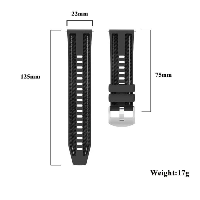Браслет для Amazfit Watch BalanceBIP 5 46 мм Cheetah Pro 47 мм, мягкий дышащий мужской и женский классический ремешок с пряжкой для Amazfit 22 мм (art.: 3920ccbf17cc4) - 3920ccbf17cc4