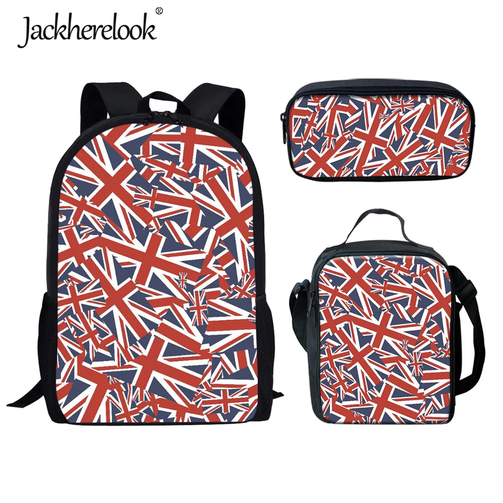 Jackherelook 3 шт./компл. школьные сумки с рисунком флага, Классные Рюкзаки для мальчиков, вместительные школьные сумки, школьные сумки