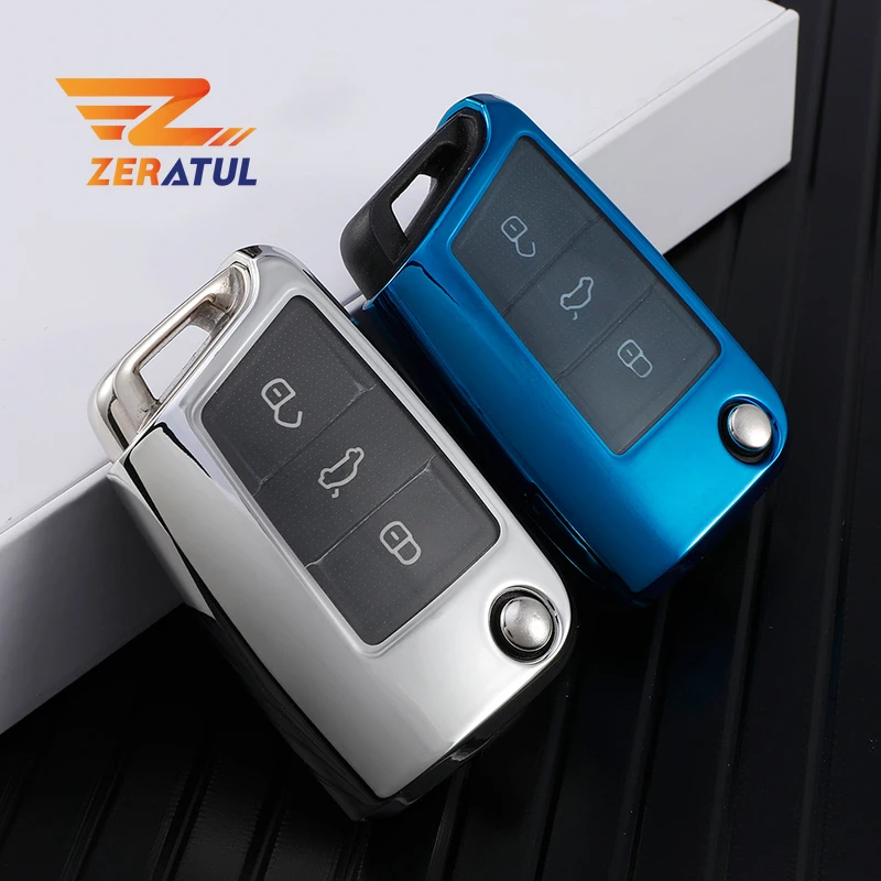 

Мягкий чехол из ТПУ для автомобильных ключей для Volkswagen, VW Polo, Golf 7, MK7, Tiguan, Seat Ateca, Leon, Skoda Octavia, Kodiaq, Karoq