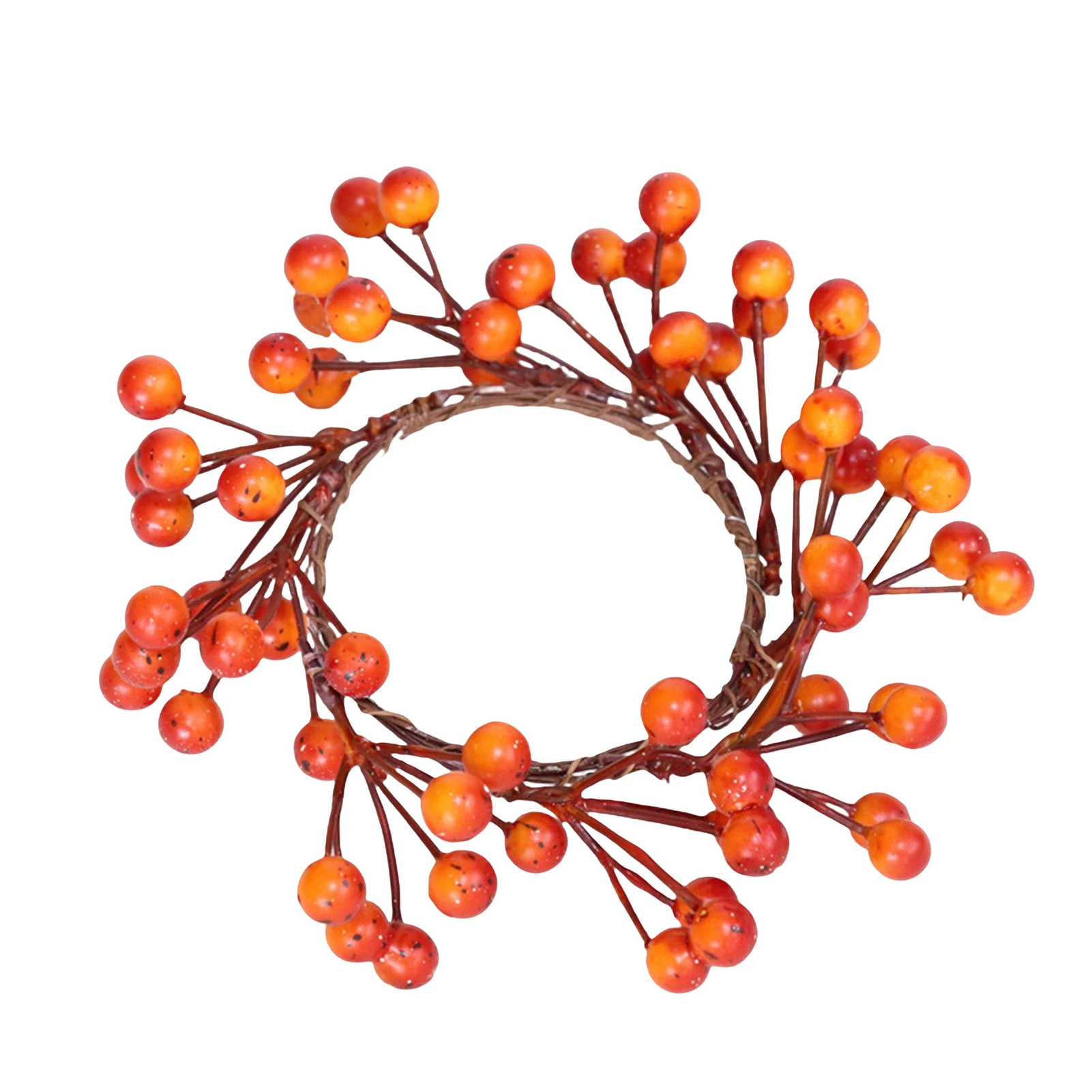 

6PCS Halloween Candle Rings Mini Berries Wig Wreath as Candle Ring Decor for Thanksgiving Harvest Celebrate