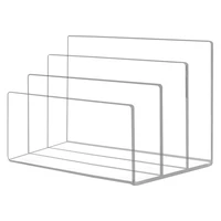 desk sorting organizer 3 compartments acrylic file rack transparent file sorter desktop file manager