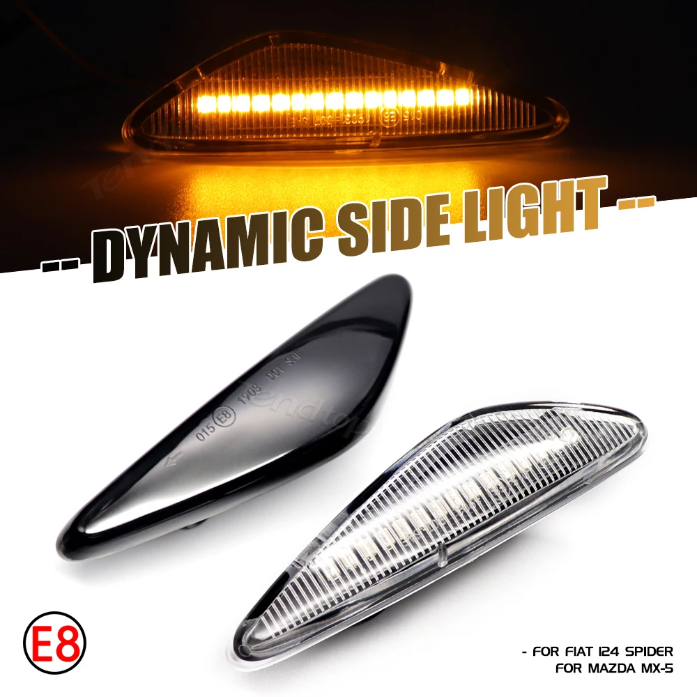 

Динамичессветильник светодиодный указатель поворота для Mazda 5 CW 6 GH MX-5 ND RX-8 для Fiat 124 Spider Abarth, боковой маркер, зеркальный индикатор