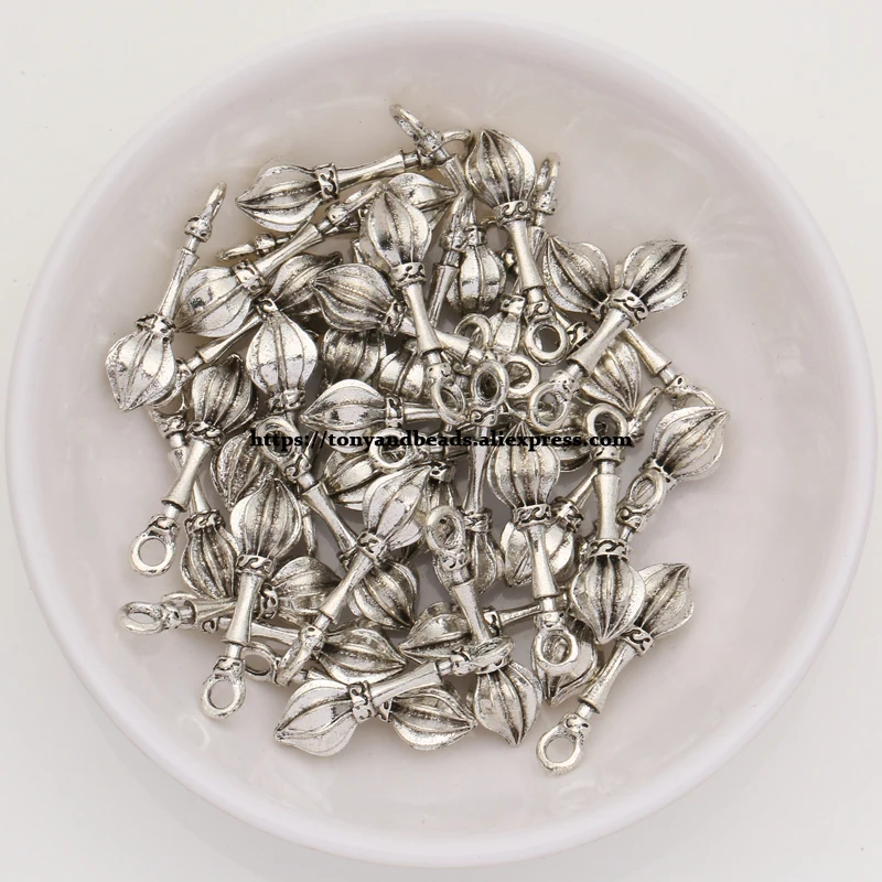 (50 шт./лот) Подвеска из цинкового сплава тибетское серебро европейский шарм в