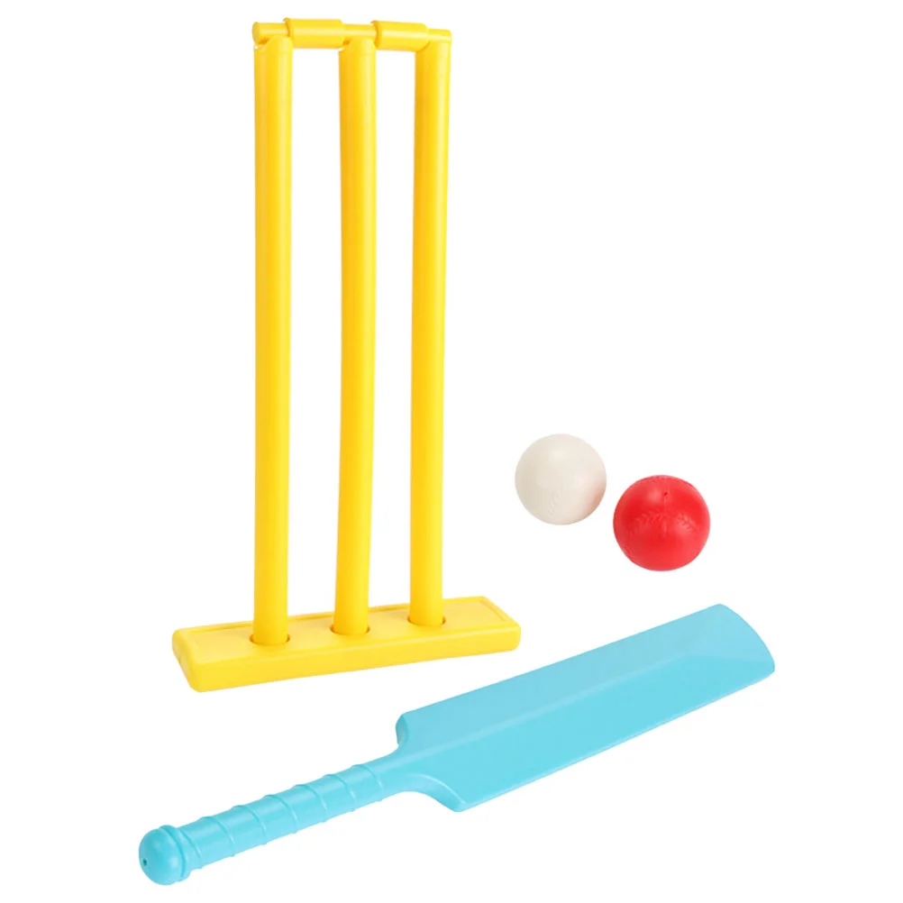 

Cricket Set for Kids: Plastic Bat & Ball, Sports Backyard, Beach Wicket Stand Kit, Parent-Child Coordination