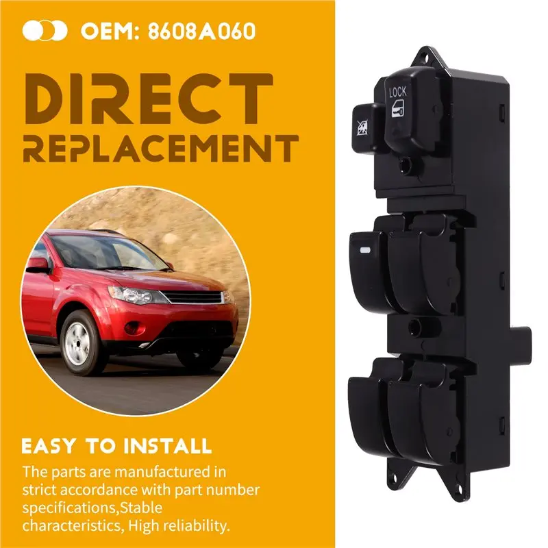 Фото ABNR Для Mitsubishi Outlander Lancer EX 08-16 LHD 8608A060 Главный переключатель стеклоподъемника, кнопка управления стеклоподъемником 8608A185 №4