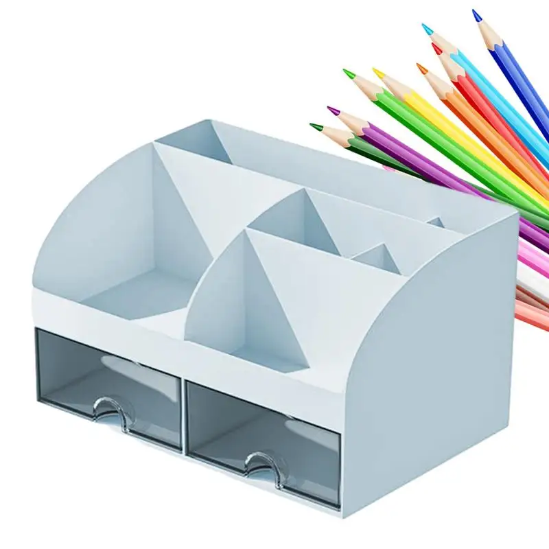 

Desktop Organizer With Drawers Stationery Holder Storage Box Desk Makeup Organizer Smooth And Sturdy Office Supplies Storage Box