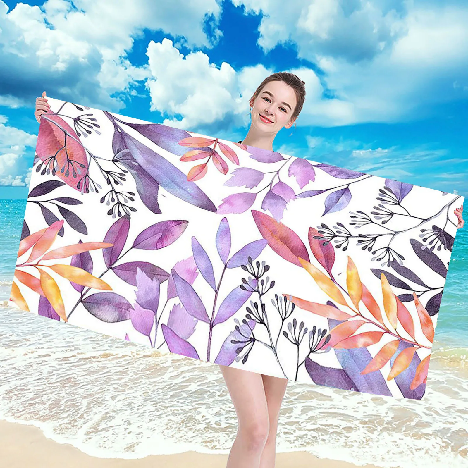

Microfiber Beach Summer Single Printing Bath Towel Quick Drying Towel Swimming Adult Floats