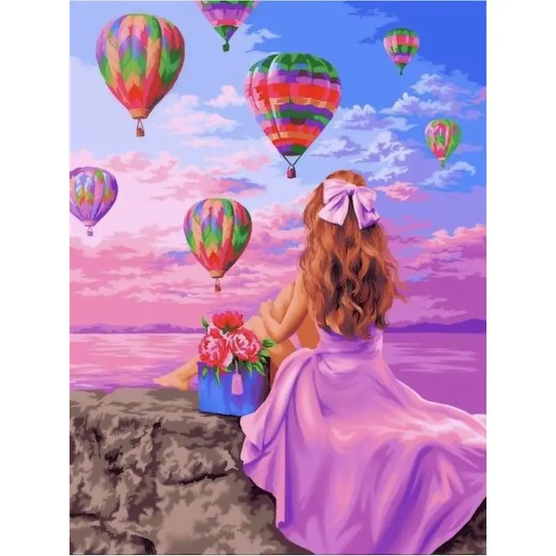

GATYZTORY DIY Painting By Numbers Girl Picture Colouring Zero Basis HandPainted Oil Painting Scenery Home Decor Unique Gift