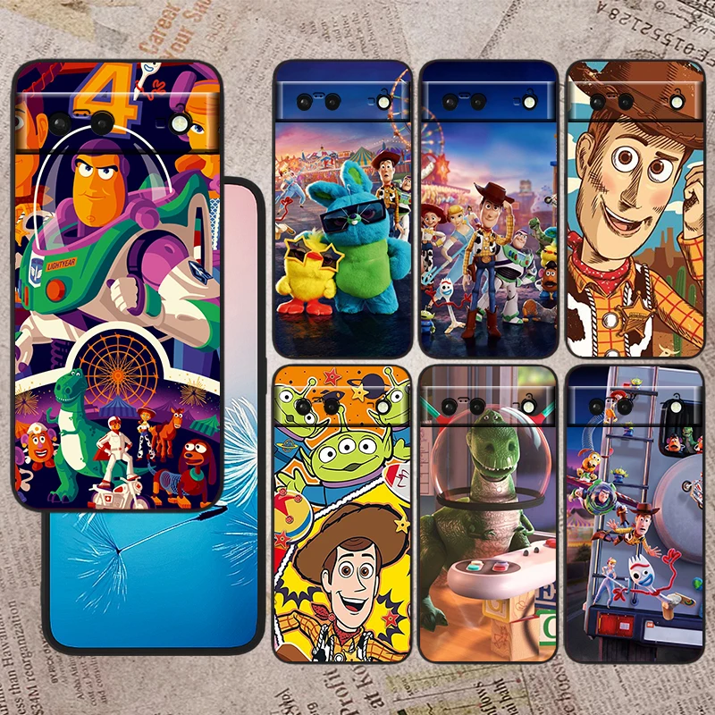 

Toy Story Animation For Google Pixel 6 Pro 6A 5A 5 4 4A XL 5G Black Phone Case Shockproof Shell Soft Fundas Coque Capa