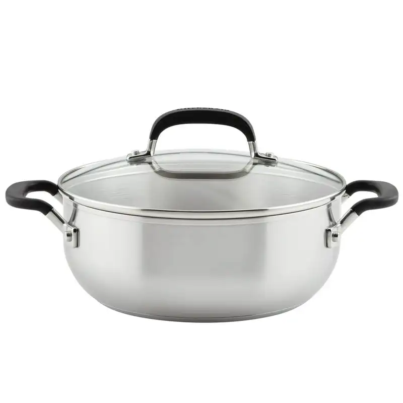 

Steel Induction Casserole with Lid, 4 Quart, Brushed Stainless Steel