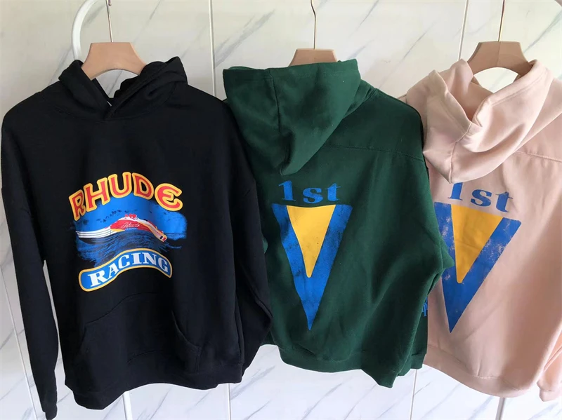 

y2k Racing Rhude Hoodie Men Women Fleece Pullovers