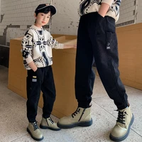 teen boys cargo pants 4 14 years children casual pants spring autumn kids corduroy trousers solid color sport clothes new