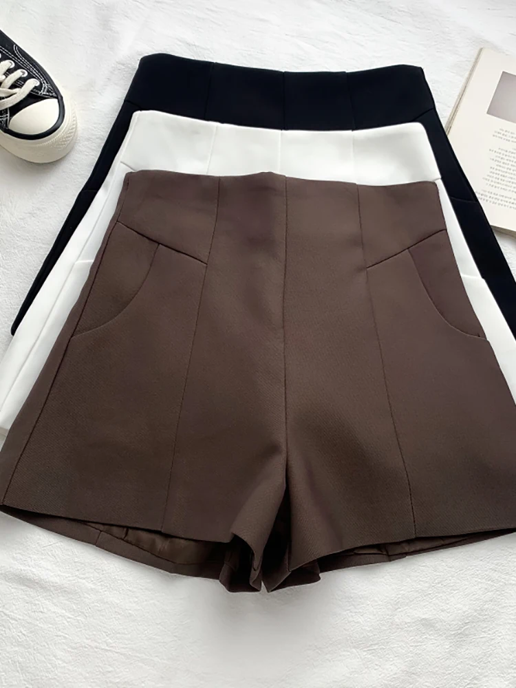 

HELIAR Wome Temperament Suits Shorts Women Shorts A-line High Waist Shorts With Pockets Women 2022 Summer