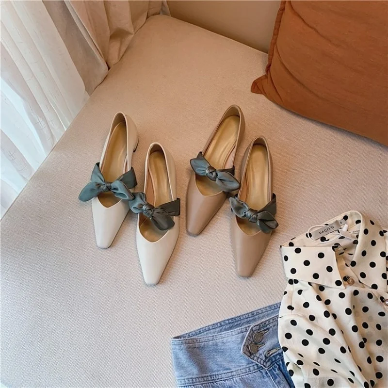 

Туфли женские с квадратным носком, простые Формальные, с бантом и лентой, Модные Туфли Мэри Джейн, характерные, весна-лето
