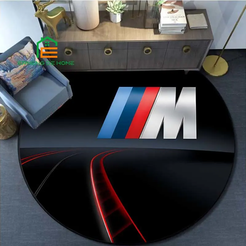 

Bmw Logo Pattern 3D Printing Flannel Round Rug for Bedroom Non-slip Carpets for Living Room Kitchen Mats for Floor 5 Sizes