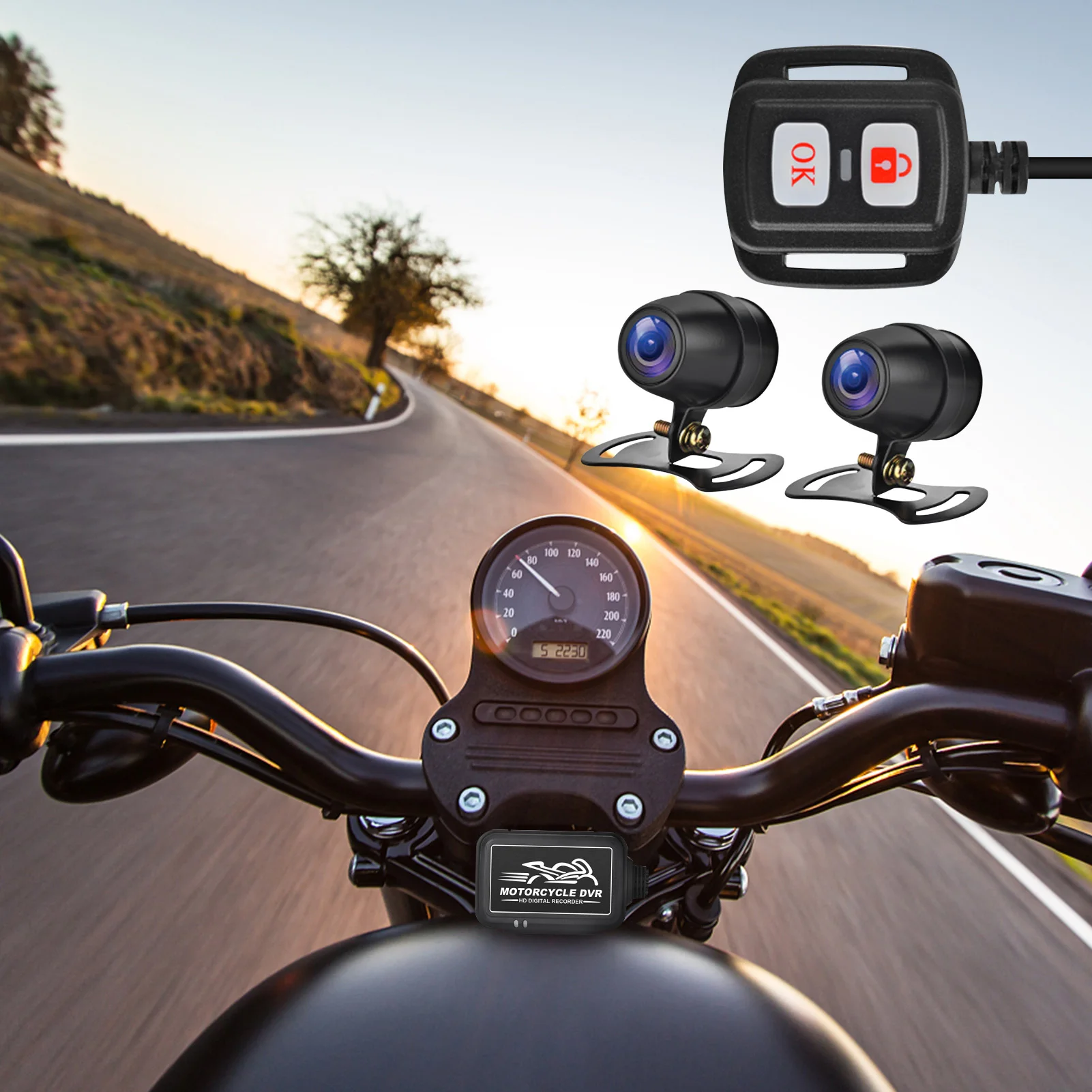 Dual Dash Cam Night Vision Dash Camera Universal Camera 150 Degree Wide Angle Dual Channel 1080P Full HD Motorcycle Driving enlarge