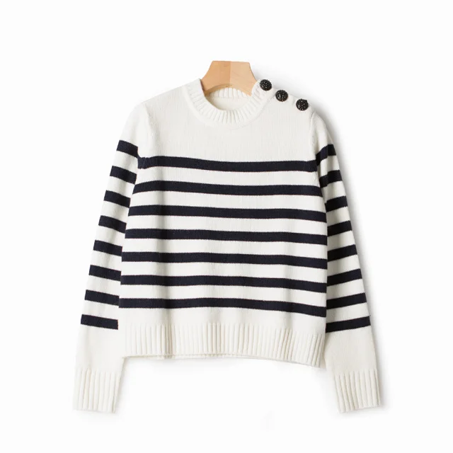 Женский трикотажный свитер на пуговицах черный или белый пуловер с длинным