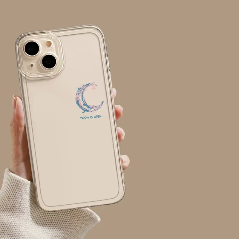 Чехол для телефона Sun Moon Clear Couple Samsung Galaxy S23 S24 S22 Ultra Plus Cover S22+ S23+ S24+ Lovers Heart Paired Shell Fundas