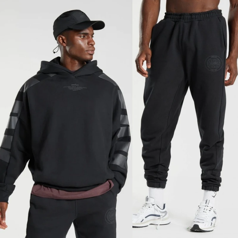 

Winter Thick FLEECE Men 2 Piece Suit Tracksuit Casual Hoodies Sweatshirt+Sweatpants Male Fitness Set Pullover Jogger Sportswear