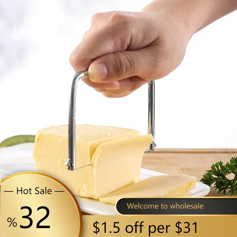 

1PCS Butter Wire Slicer Stainless Steel Handheld Butter Cutter Cheese Cutting Wire Cheese Cutting Wire Cutter Kitchen Tools