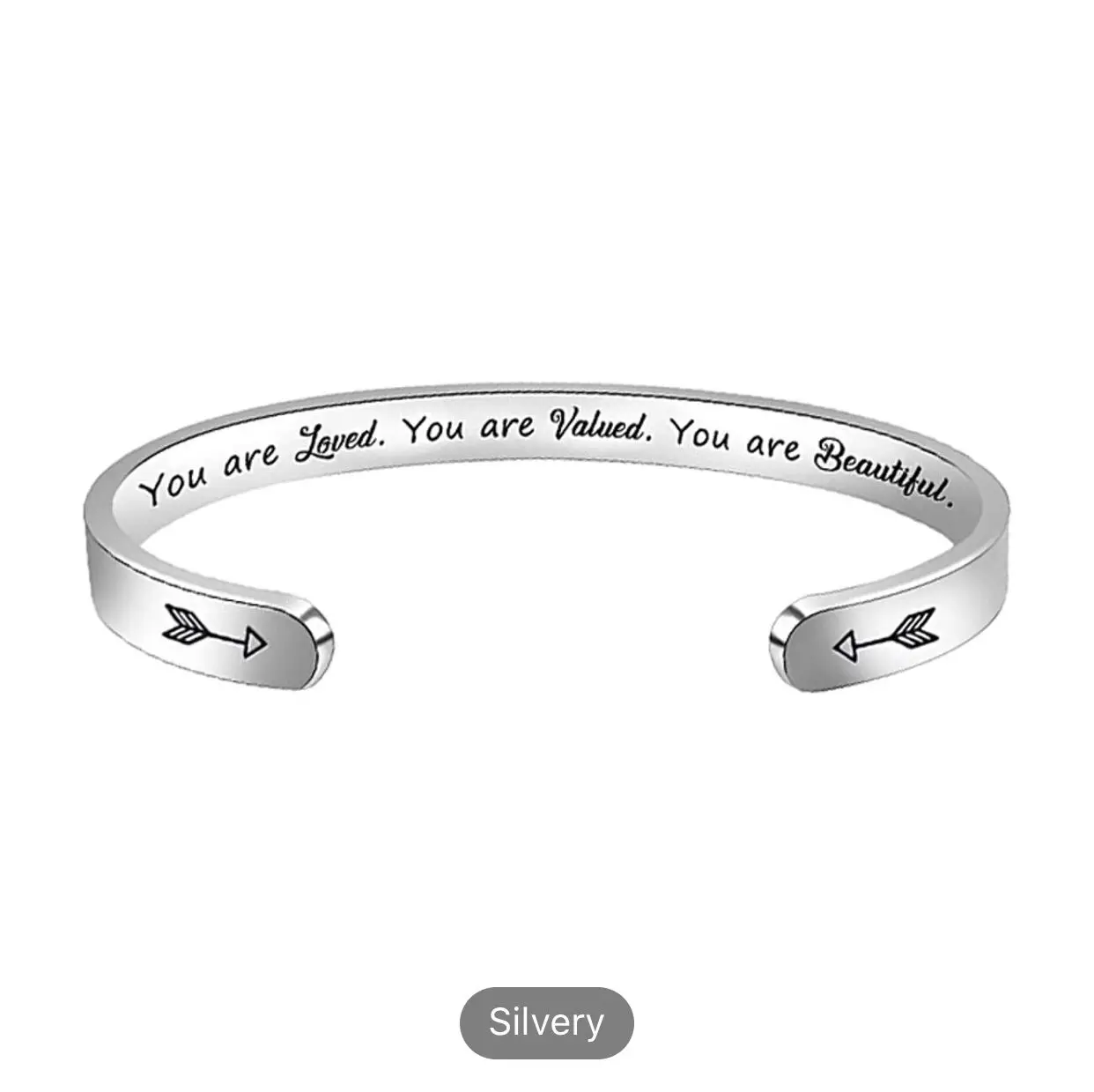 

Beautiful Silver Bracelets You Are Loved. You're Valued You Are Beautiful