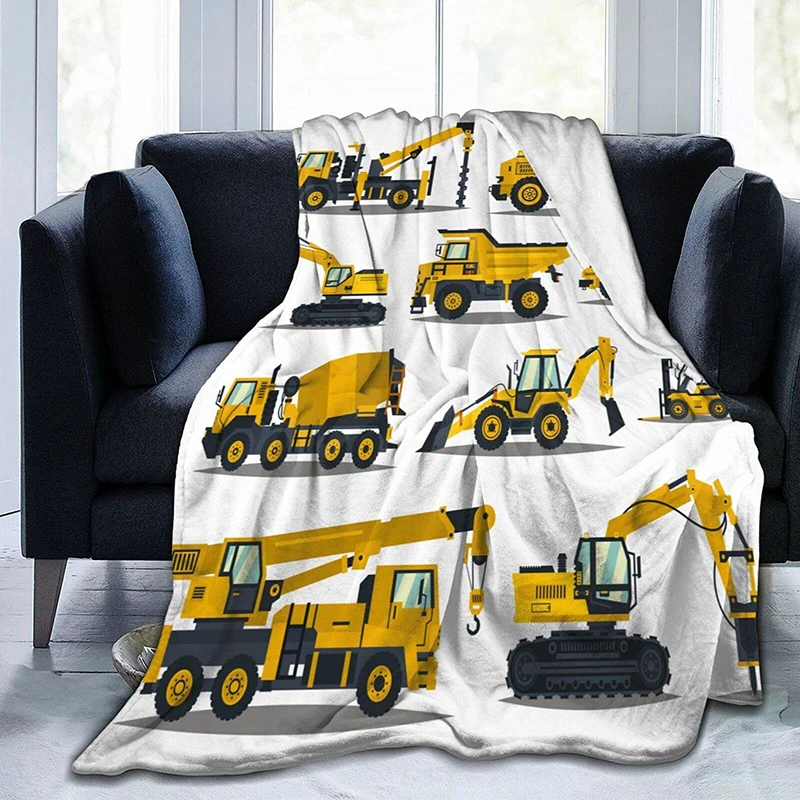 

Truck Excavator Children Fleece Blanket Fluffy Cozy Soft Winter Warm Throw Blankets Cartoon Car Sheet Bedspread for Kids Boys