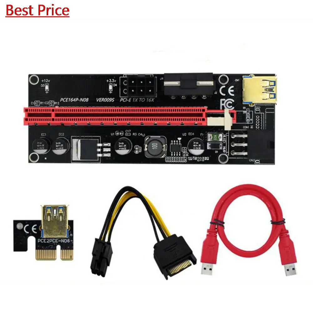 

Dhl 50 шт./лот для майнинга карты Pci-e 1x до 16x графическая карта Usb3 0 Extension Ver009s Pci-e 1x до 16 рентгеновских снимков