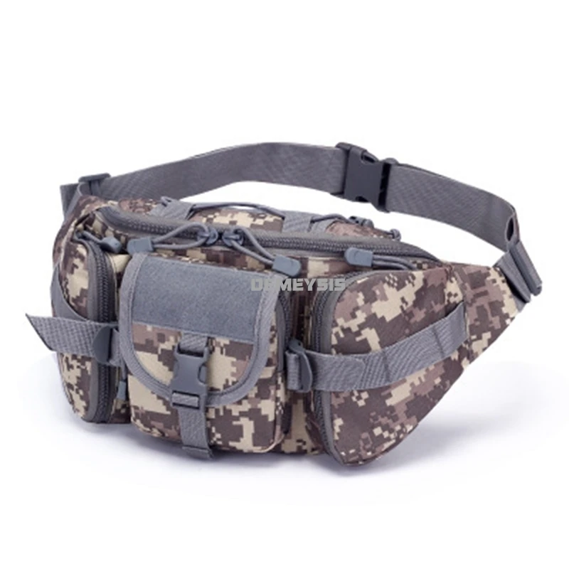 Men's Hunting Waist Packs Durable Nylon Army Tactical Training Waist Bags Military Combat Hiking Climbing Camouflage Waist Bag