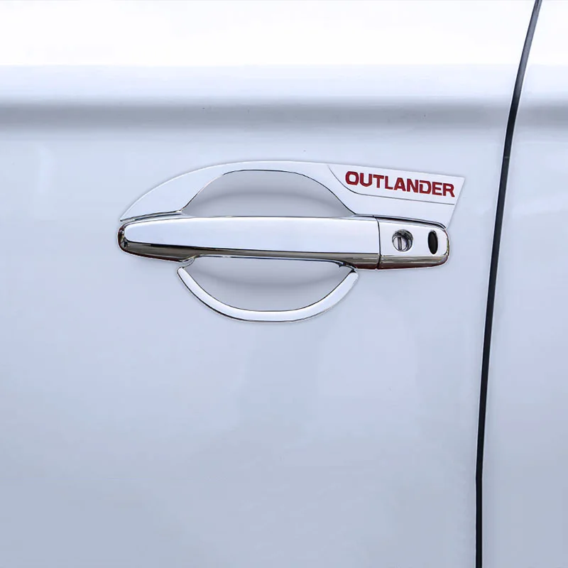 ABS Chrome Door Handle Cover and Door Bowl Protection Car Covers For Mitsubishi Outlander PHEV 2013-2020