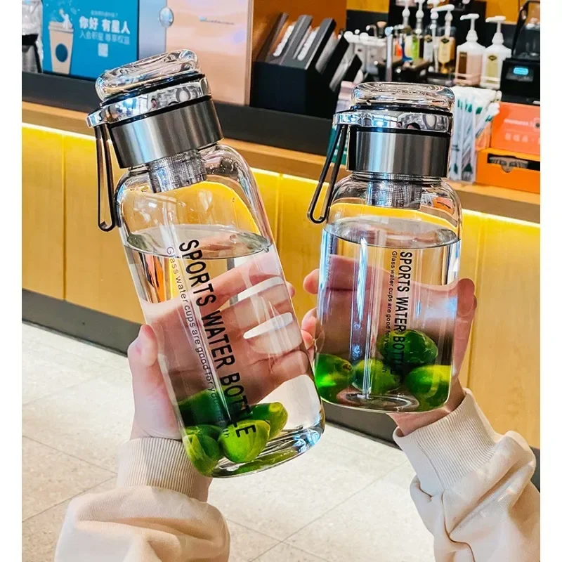 2л большая емкость бутылка для воды прозрачная чашка молочного сока открытый