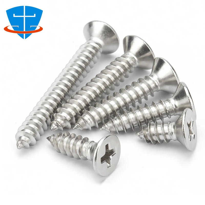 

DIN7050 M1 M1.4 M1.7 M2 M3 M4 M5 M6 M8 A2 304 Stainless Steel Phillips Flat Countersunk Head Self-Tapping Screw Cross Wood Screw