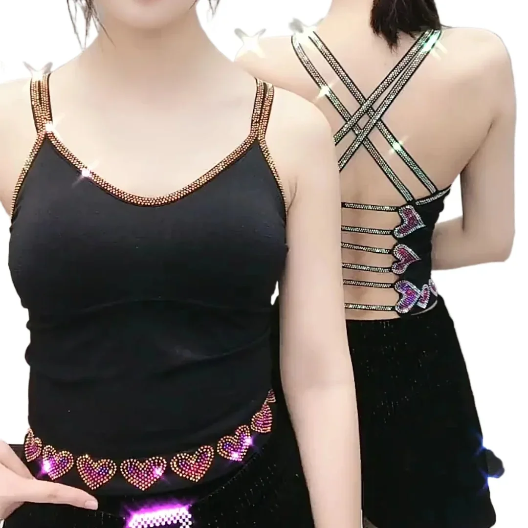 Сексуальные майки с драгоценными камнями женские сексуальные клубные Femme