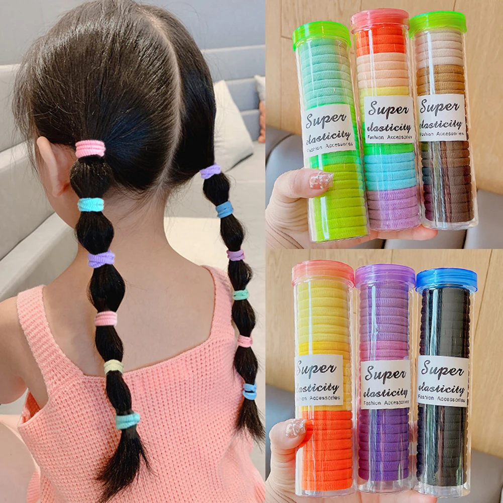 

24PCS Women Girls 4CM Colorful Polyester Elastic Hair Bands Ponytail Holder Rubber Bands Scrunchie Headband Hair Accessories