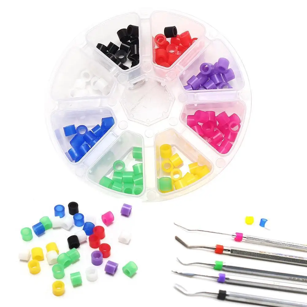 

160Pcs Dental Silicone Instrument Code Rings Autoclavable 8 Color Kit