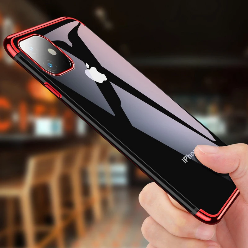 

Electroplated Case For iPhone 11 Pro 7 8 6 6s s Plus 12 13 Transparent Soft Silicone Plating Cover For iPhone X XR XS Max Shell