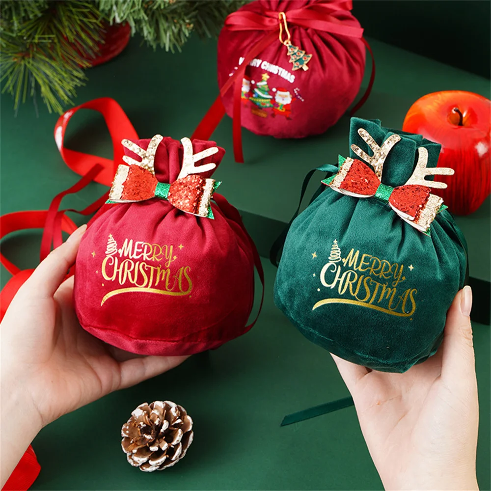 

Портативная сумка из ткани с Санта Клаусом, Ранняя сумка, украшения для рождественской елки, украшение для домашнего стола, Рождественский и новогодний подарок 2023