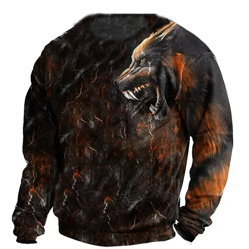 

Vintage T-shirt Male Summer Long 3d Wolf Print T Shirts Tops 2022 Men Cotton Streetwear Oversized Clothing O-neck Graphic Tees .