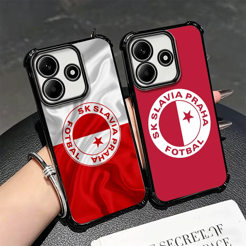 Фото Мягкий чехол Sk Slavia Praha Czech Republic для Xiaomi Redmi Note 14 15 Pro Plus 13 12 11S 11T 5G 10 9S 9 с защитой от падений и гальваническим покрытием №4